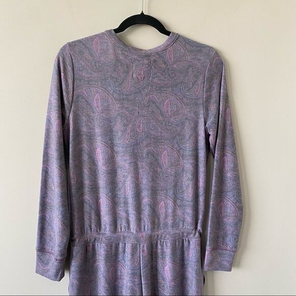 Nwot-Chaser-Purple Paisley Cozy Knit Jumpsuit - Picture 8 of 15